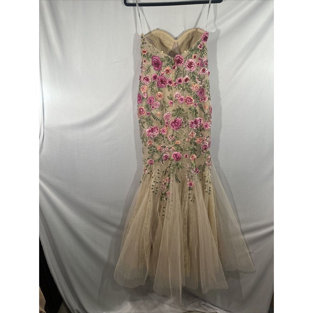 NWT MAC DUGGAL [ 6 ] 20652 Strapless Sheer Bustier Embroidered Mermaid Gown Rose - Picture 14 of 16